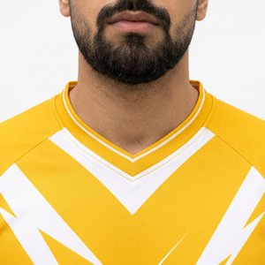 Conjunto de Camiseta de Fútbol Amarilla Personalizada, Unisex, Manga Corta, Cuello Redondo, Sublimada, Absorbe la Humedad, Ajuste Atlético, Nombre del Equipo 10 100% - Product Image 3