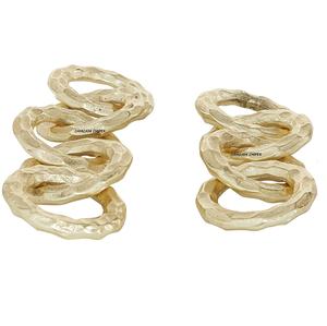 โซ่ประดับอลูมิเนียมสีทองที่ทันสมัยน้ำหนักเบาประติมากรรมโลหะสำหรับตกแต่งบ้านสำนักงานและบนโต๊ะ - Product Image 1