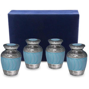 Urne funéraire en aluminium de qualité supérieure, design tendance 2025, pour cendres humaines, urnes commémoratives, couleur argent et violet - Product Image 4