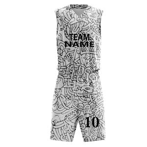 Maillots de basket-ball personnalisés en gros avec nom d'équipe, unisexe, en maille respirante, équipement de jeu - Product Image 4
