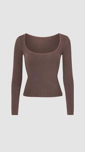 Women's Slim Fit Crop Casual <b>Long</b> <b>Sleeve</b> Soft Summer <b>Plain</b> Woven Polyester Yoga Workout <b>Top</b> - Product Image 2