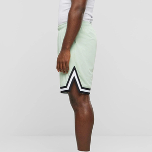 Men's Light Green Basketball Shorts Elastic Waist Breathable Regular Fit Solid Color Summer Sports Wear - Product Image 5