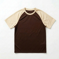 T-shirt Raglan Respirant pour Homme 100% Coton Jersey Grande Taille Personnalisable avec Impression en Relief sur la Poitrine