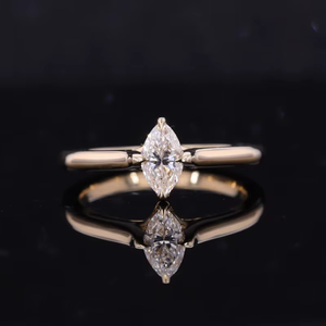 Anillo de Boda CONCEPTION de Plata 925 con Moissanita Corte Marquesa en Oro Blanco/Amarillo/Rosa de 10k/14k/18k para Mujer - Product Image 4