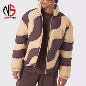 Dernière conception, logo personnalisé, veste matelassée Nurak à col montant en marron, coupe-vent matelassé en duvet, manteau matelassé, veste pour hommes - Product Image 1