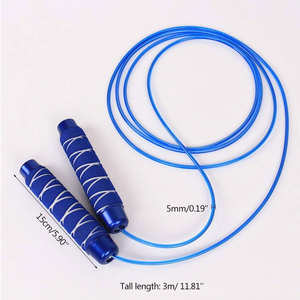 Cuerda de Saltar Ajustable de Alambre de Acero Instafit Enterprises con Mango de Espuma Azul, Cuerda para Saltar con Mango de Espuma Antienredos para Gimnasio y Entrenamiento en Casa - Product Image 2