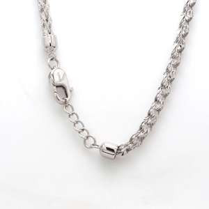 Solid 925 Sterling <b>Silver</b> Plated Twisted Singapore Chain Necklace Unisex Classic Daily Wear Zinc Alloy Jewelry - Product Image 3
