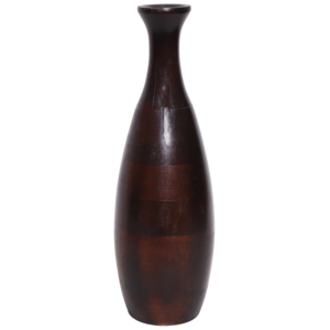 Handcrafted Wooden Floor <b>Vase</b> FV-007 Dark Brown Decorative Home Decor - Product Image 1