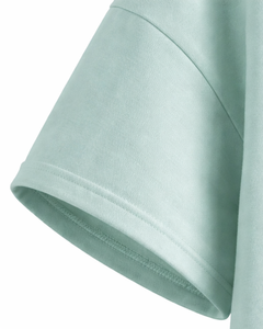 Sweat à capuche vert menthe à manches courtes pour homme, pull décontracté, t-shirt à capuche léger, streetwear, mode estivale, mélange de coton - Product Image 6