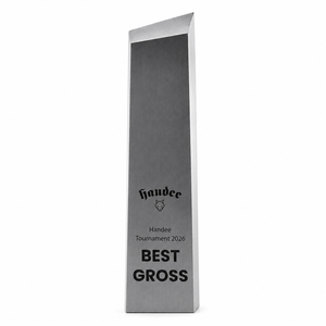 Trophée de golf rectangulaire en acier inoxydable plaqué argent, gravé, pour le meilleur prix brut, pour tournoi sportif 2026, logo personnalisé - Product Image 3