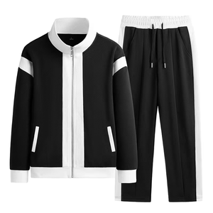 Conjunto Deportivo de 2 Piezas para Hombre, Transpirable y de Alta Calidad, con Rayas en Contraste, Chaqueta con Cierre y Pantalones Deportivos, al por Mayor - Product Image 3