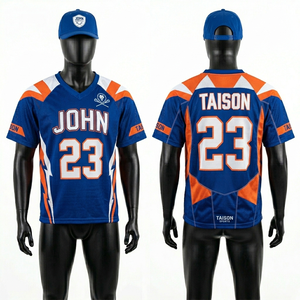 เสื้อลาครอสชาย 160 GSM ผ้าโพลีเอสเตอร์ตาข่ายระบายอากาศ สีกรมท่า แดง ขาว แบบสั่งทำพิเศษ พิมพ์ลายแบบ Sublimation เสื้อลาครอสชาย - Product Image 3