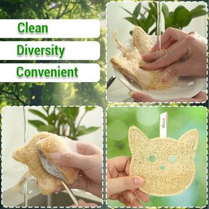 Vente en gros d'éponges de luffa naturelles VietEarth pour visage de chat pour la vaisselle, le bain, la douche et le corps-ensemble d'éponges multi-usages hautement absorbantes - Product Image 4