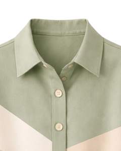 Conjunto de Dos Piezas Personalizado para Mujer, Estampado Floral Azul Claro, Camisa de Manga Corta con Botones y Pantalones Anchos, Ropa Casual - Product Image 4