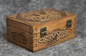Eco-Friendly Rectangle <b>Wooden</b> <b>Box</b> for Jewelry Gift Storage-Soft Interior for Delicate Items Christmas Chinese New Year Tabletop - Product Image 2