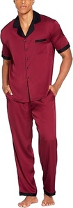 Ensemble pyjama femme col en V manches courtes, tenue de détente deux pièces en mélange de bambou - Product Image 6