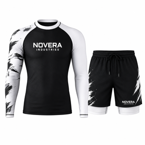 Créez votre propre ensemble rashguard et short de BJJ personnalisé – Tenue de compression sur mesure pour hommes pour le Jiu Jitsu, le MMA et la boxe - Product Image 4