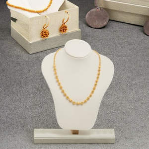 Conjunto de Collar con Colgante de Perlas Chapado en Oro con Pendientes a Juego, Joyería Étnica Tradicional India para Novias y Bodas, para Mujer - Product Image 2