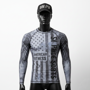 Men Unisex High Performance Custom Logo Design Sublimation Long Sleeve Rash Guard for BJJ MMA with Customized Color and Size - Product Image 1