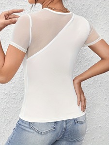 Women's Regular Fit XS Nonwoven O-Neck Leopard Print Short Sleeve <b>Plain</b> Anti-Wrinkle Quick Dry Eco-Friendly 100% Cotton T-Shirt - Product Image 2