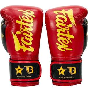 Brand New Black Red Fairtex Boxing Gloves Muay Thai Training Sparring Comfortable Moisture Wicking Genuine Cowhide Leather Gears - Product Image 5