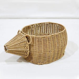 Panier de rangement multifonction écologique en plastique en forme d'animal Artex Dong Thap, tissé à la main, organisateur de jouets hérisson - Product Image 2