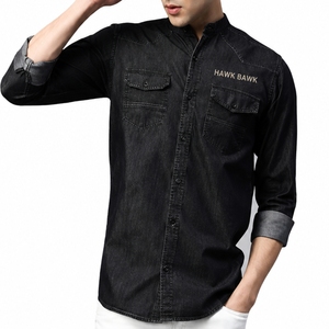 Camisa de Mezclilla para Hombre, Premium, Suave, Duradera, Clásica, Elegante, Cómoda, Transpirable, Material de Tela para Chaqueta de Mezclilla - Product Image 1