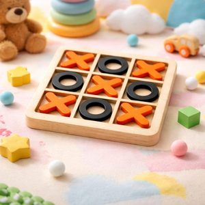 Jeu de Tic Tac Toe en bois pour enfants et adultes, jeu de société classique XO, jouet éducatif pour la famille, jeu de table amusant pour les voyages - Product Image 5