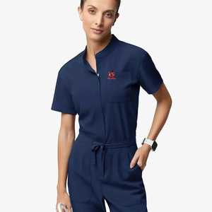 Pantalones Rectos Unisex de Alta Calidad en Satén de Algodón, Color Verde Musgo, Azul Marino, Azul Real, Negro y Blanco, Elásticos, para Enfermeros de Hospital - Product Image 4