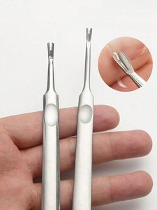 Herramienta Profesional de Acero Inoxidable de Doble Cabeza para Uñas, Empujador de Cutículas, Extractor de Acné, Limpiador Facial de Poros, Diseño Reutilizable, Mandíbula Ancha - Product Image 2