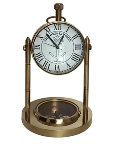 UNICORN HANDICRAFTS Reloj de Mesa de Latón Vintage con Diseño de Ancla Náutica, Reloj de Escritorio de Estilo Antiguo, Decoración de Lujo para el Hogar, Coleccionable - Product Image 6