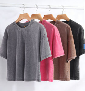 New Custom Casual Solid Color Loose Knit Oversized Thick Eco-Friendly <b>Digital</b> Print Blank Unisex T-Shirt - Product Image 1