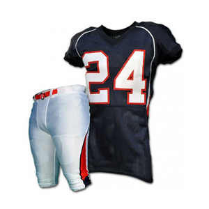 Ensemble de maillots de football américain personnalisés pour hommes, col en V, manches courtes, numéro 24, sublimé, bleu orange, maille respirante, anti-humidité, adulte - Product Image 3