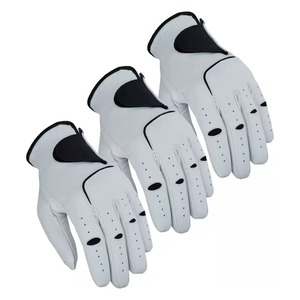 Gants de golf en cuir véritable unisexes blancs antidérapants à enfiler pour les mains - Product Image 2