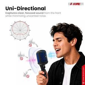 ไมโครโฟนไดนามิกวินเทจ สไตล์คลาสสิกย้อนยุค แบบ XLR สำหรับสตูดิโอ สีฟ้า - Product Image 6