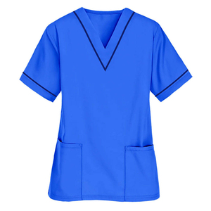Conjunto de Uniforme Médico Unisex con Cuello en V, de Algodón y Poliéster, Tejido de Lona, con Detección de Agujas, Camisa de Hospital - Product Image 4