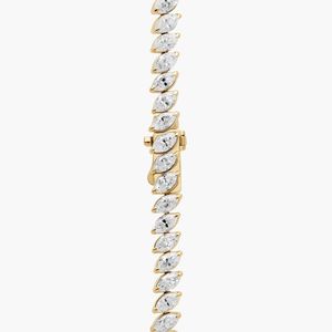 Tennis <b>Necklace</b> With 19 CTW Marquise Cut Lab-Grown Diamonds In Yellow Gold - Product Image 5