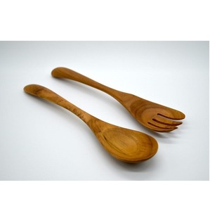 Premium 2-Pcs Teak Wooden Eco-Friendly <b>Salad</b> Spoon Fork Set <b>Salad</b> <b>Tools</b> Large Dinner Serving Spoons <b>Salad</b> Servers Household Item - Product Image 1