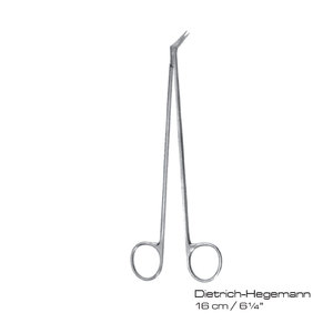 Ciseaux chirurgicaux en acier inoxydable Dietrich-Hegemann 16 cm, angle de 90 degrés, ensemble d'instruments certifié CE Classe I, chirurgie manuelle - Product Image 2