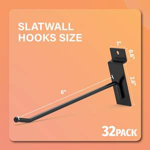 HUHOLE - Juego de 32 Ganchos Negros para Panel de Lamas, 4+6+8 Pulgadas, Estilo Industrial, Fácil Instalación en Pared - Product Image 4