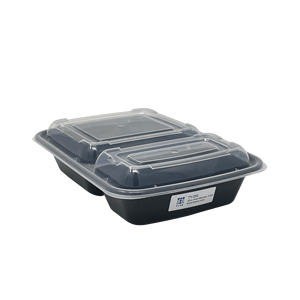 Contenedor de Alimentos Rectangular de Plástico TYTA, 2 Compartimentos, Apto para Microondas, con Tapa, Modelo TY-232, 32oz - Product Image 1
