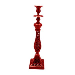 Decoración de la boda Aluminio Decoración del hogar Color rojo oscuro Pilar largo Portavelas Diseño americano Soporte de vela hecho a mano - Product Image 1