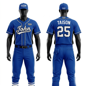 Premium Polyester Interlock 180 GSM Softball Uniform Blue <b>White</b> <b>Panel</b> Design Custom Sublimation Logo softball uniform men's - Product Image 1
