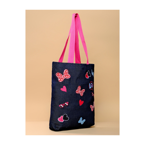 Nouveau sac fourre-tout en toile de coton écologique et durable, imprimé roses, réutilisable, avec poche, pour étudiants, courses et livres - Product Image 5