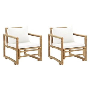 Sillas Plegables de Bambú Modernas para Exteriores con Cojines para Jardín y Patio, Juego de Sillas de Bambú Hechas en Vietnam - Product Image 1