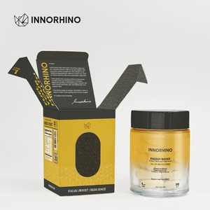 Custom Printed Tuck Top Auto Bottom Crash Lock Box for <b>Supplement</b> Retail Packaging with Die Cut Window | INNORHINO Design - Product Image 1