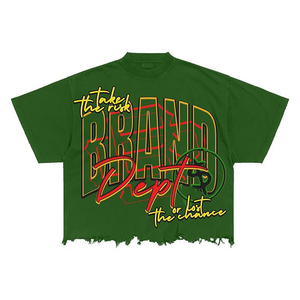 Boxy Fit Cropped Screen Print Curved Hem <b>Tshirts</b> Custom Plain Men Plus Size Cotton Shirt Wholesale Dtg <b>Printer</b> T-Shirt Printing - Product Image 4