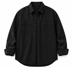 Men’s Oversized Shirt <b>Jacket</b> Casual <b>Flannel</b> Shacket Loose Fit Long Sleeve Streetwear Layering Outerwear Cotton Blend OEM ODM - Product Image 2
