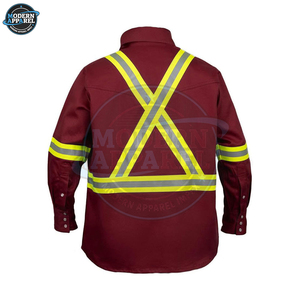 100% Cotton <b>Construction</b> Long Sleeve Workwear Custom Logo <b>Work</b> Shirt Reflective Safety <b>Clothes</b> <b>Work</b> Shirt - Product Image 2