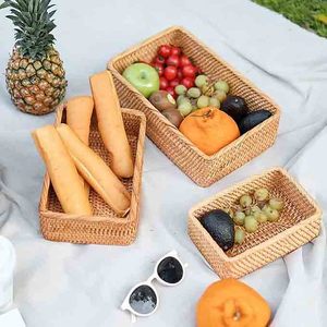 Top Selling Rattan Basket Woven Storage Serving Fruit Basket With Handle Multipurpose Usage Palm Wood Rattan Storage Basket Deco - Product Image 4